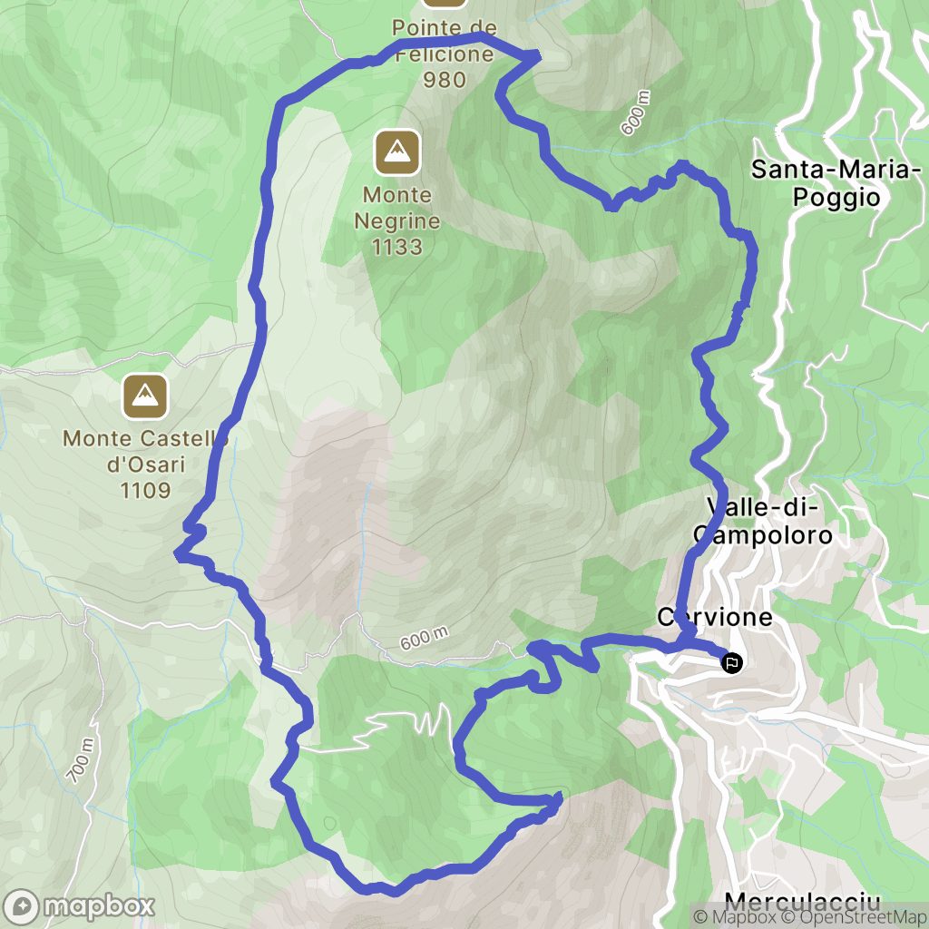Cervione : carte du parcours de randonnée - France