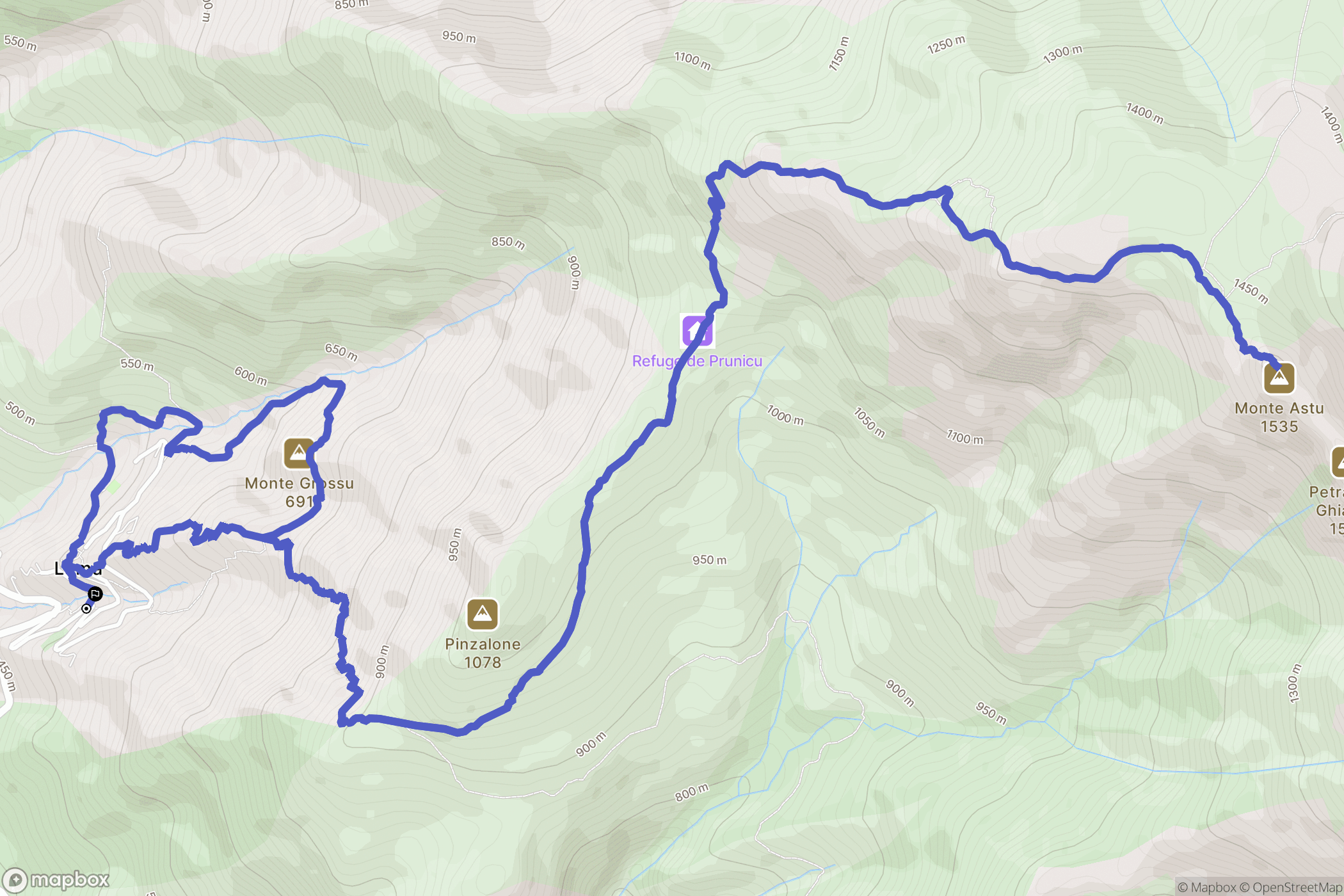Lama : carte du parcours de randonnée - France
