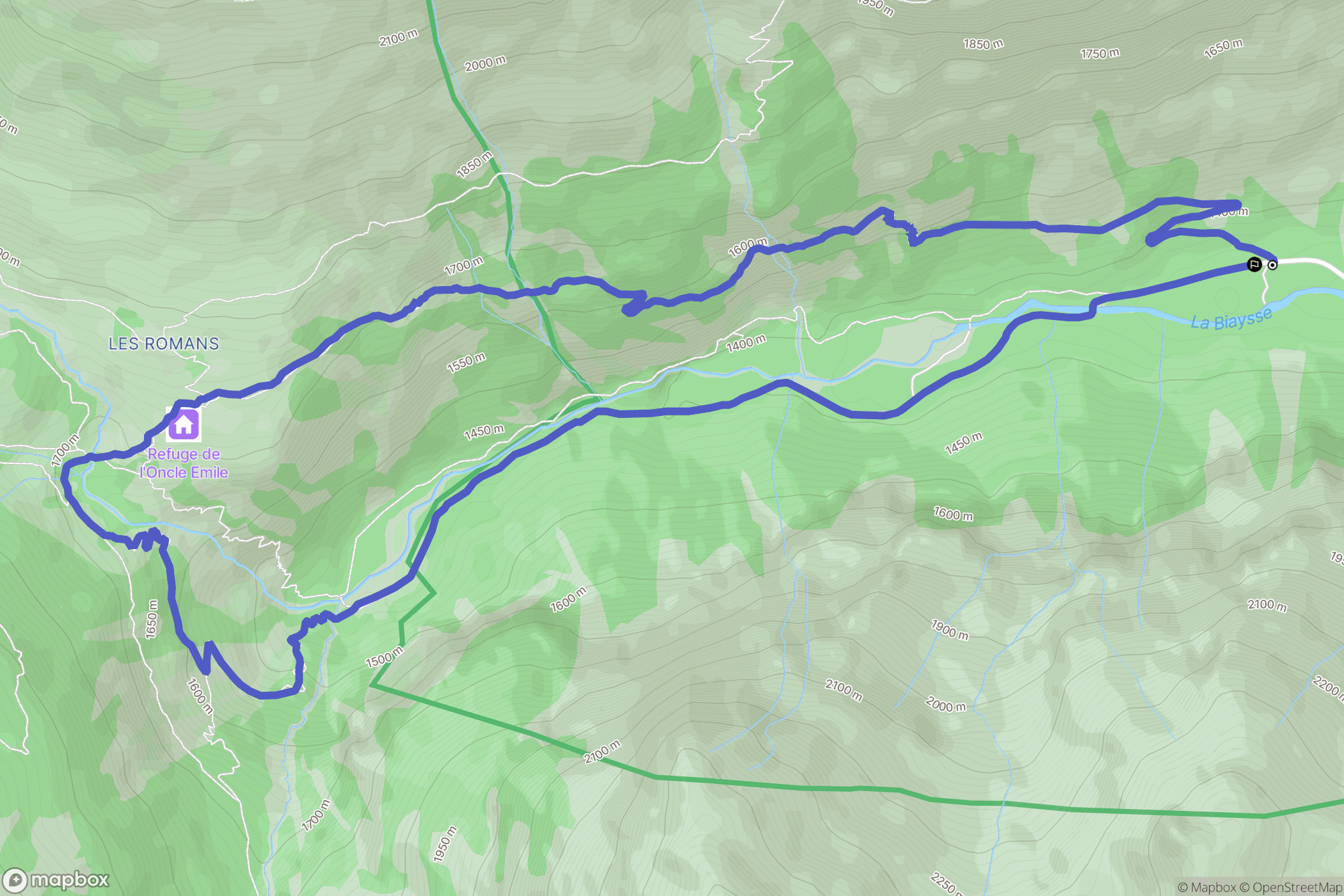 Freissinières : carte du parcours de randonnée - France