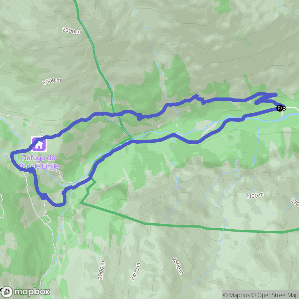 Freissinières : carte du parcours de randonnée - France