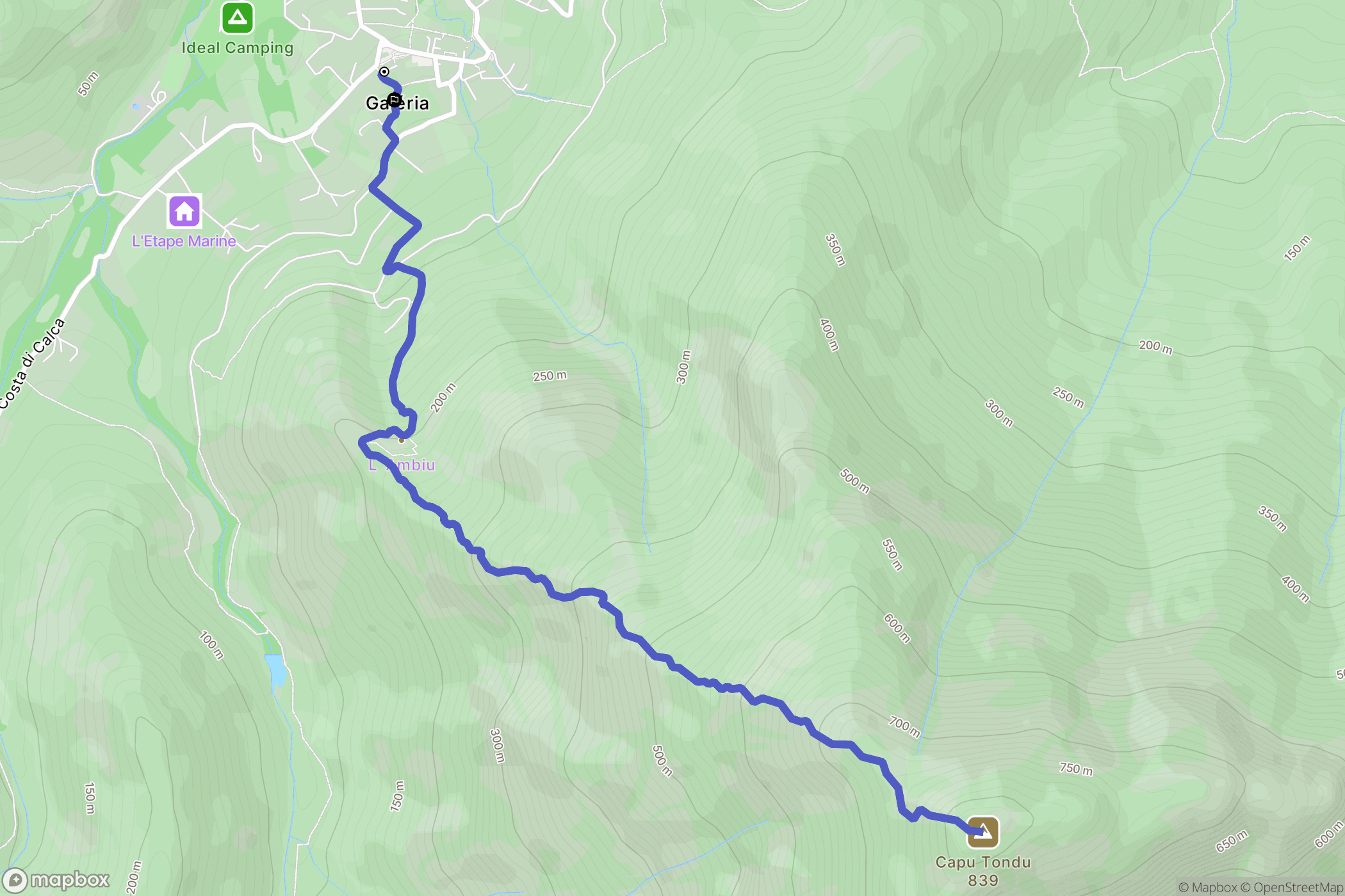 Galéria : carte du parcours de randonnée - France