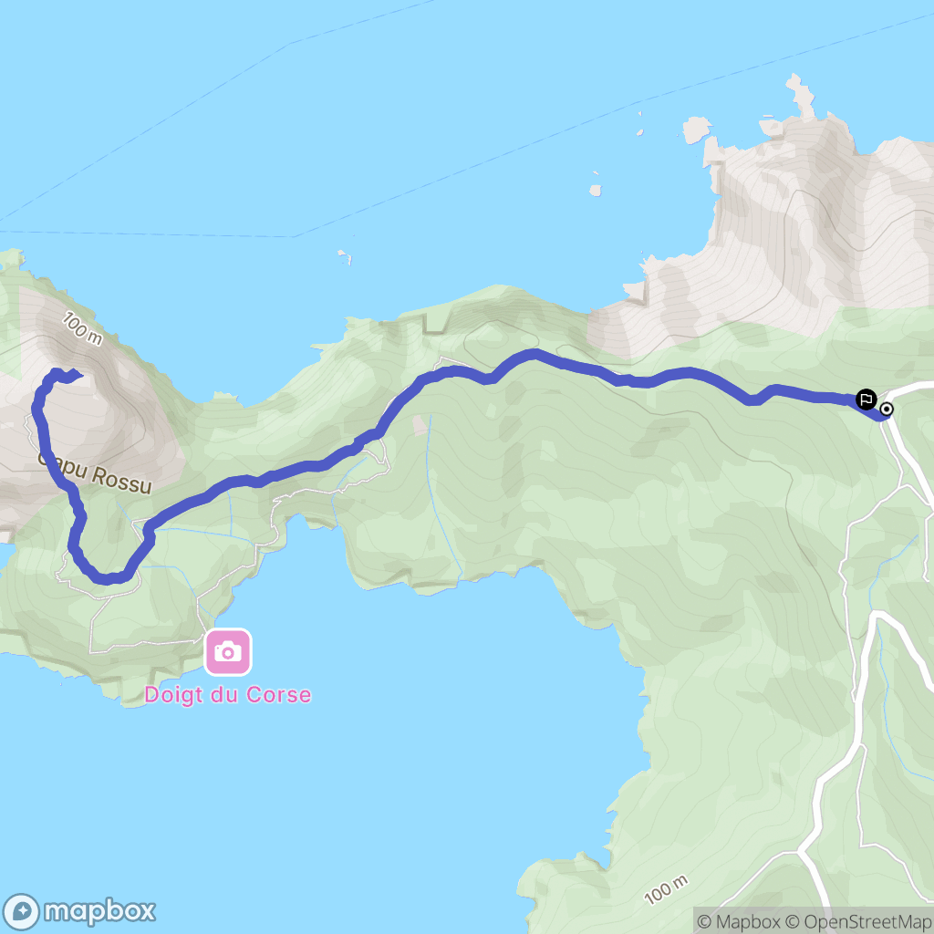 Piana : carte du parcours de randonnée - France