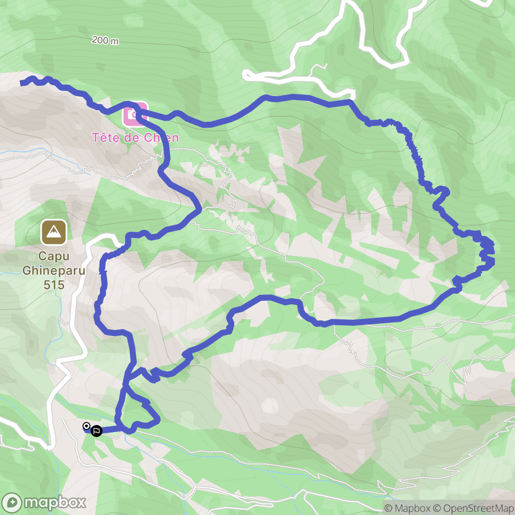 Piana : carte du parcours de randonnée - France