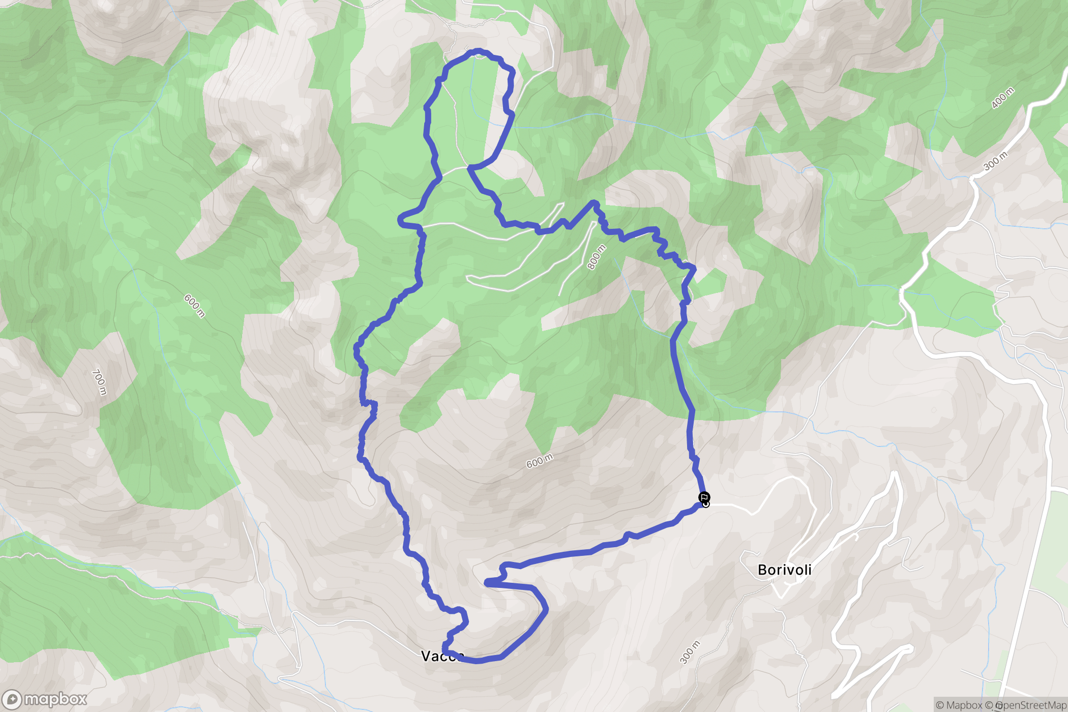 Borivoli : carte du parcours de randonnée - France