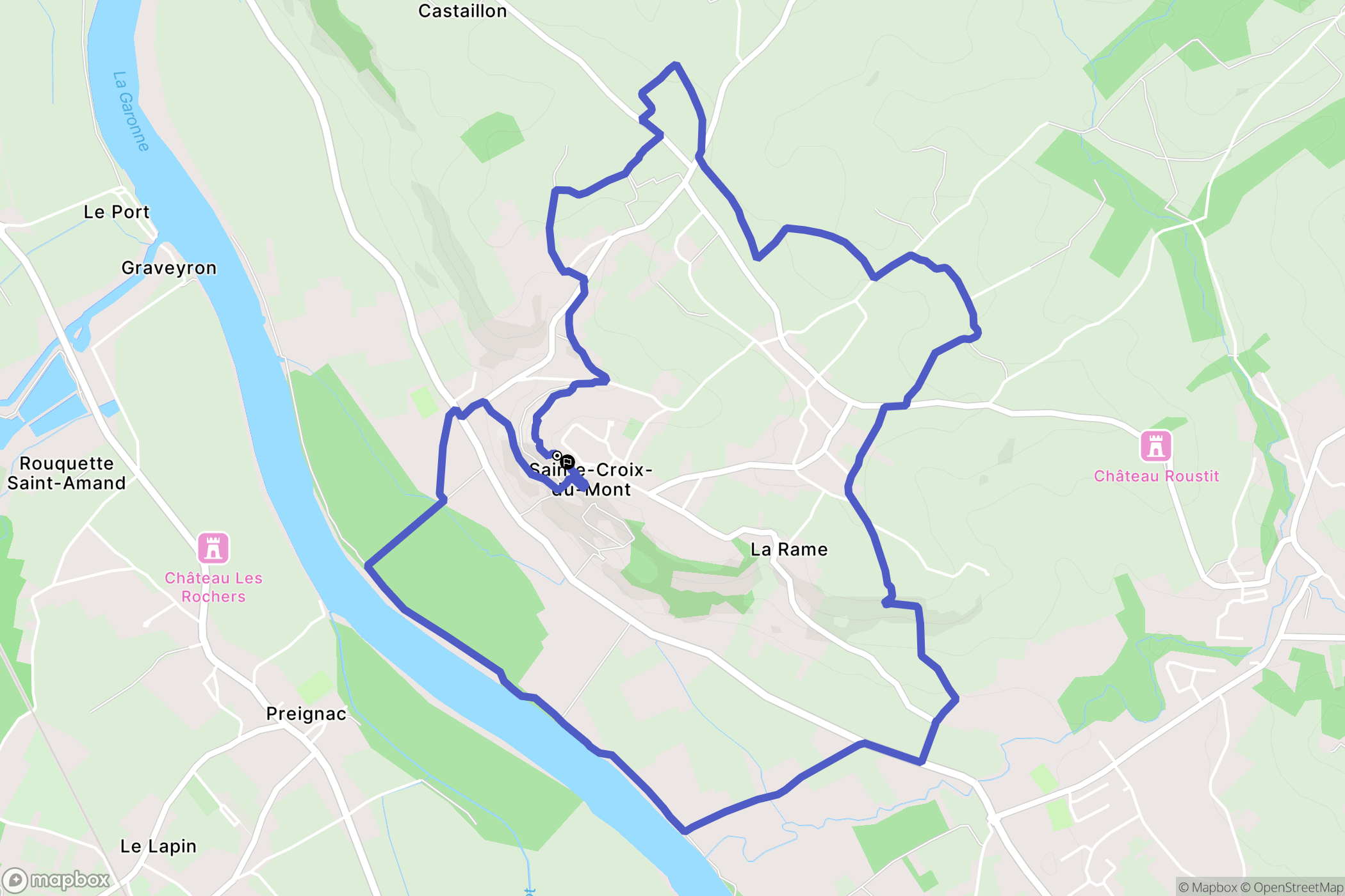 Sainte-Croix-du-Mont : carte du parcours de randonnée - France