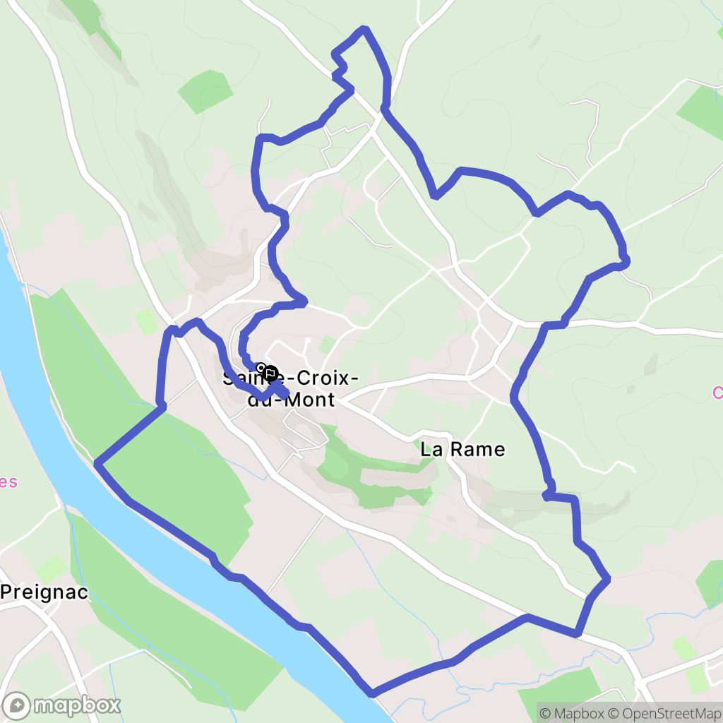 Sainte-Croix-du-Mont : carte du parcours de randonnée - France