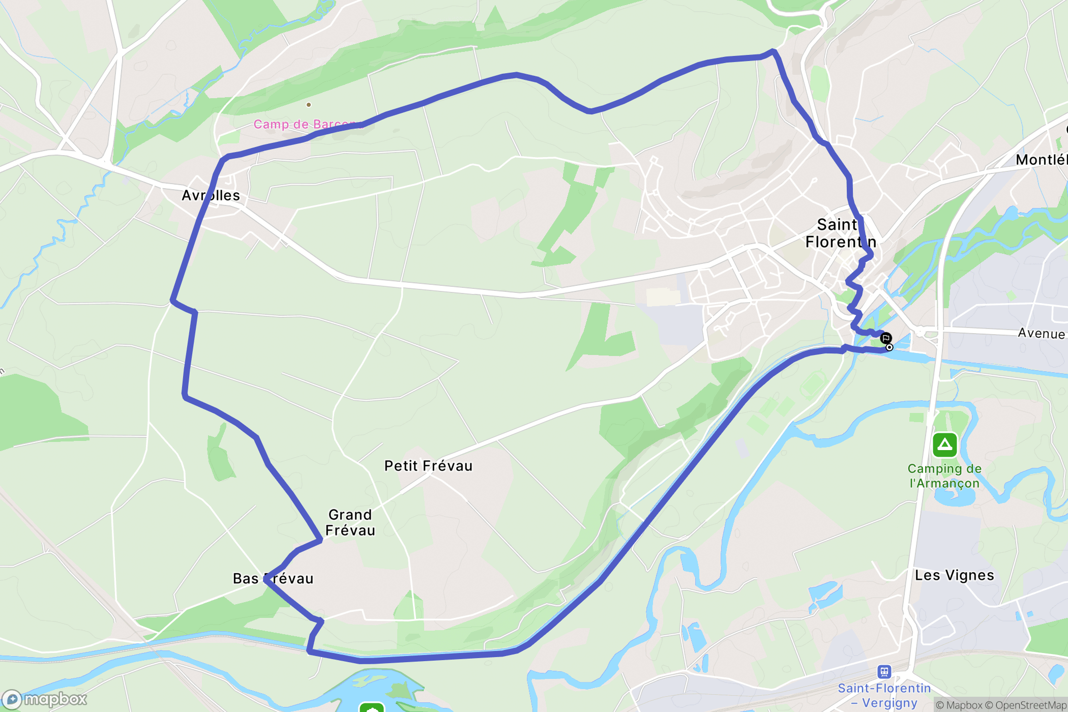 Saint-Florentin : carte du parcours de randonnée - France