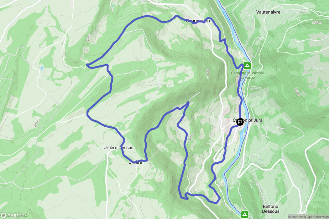 Goumois : carte du parcours de randonnée - France