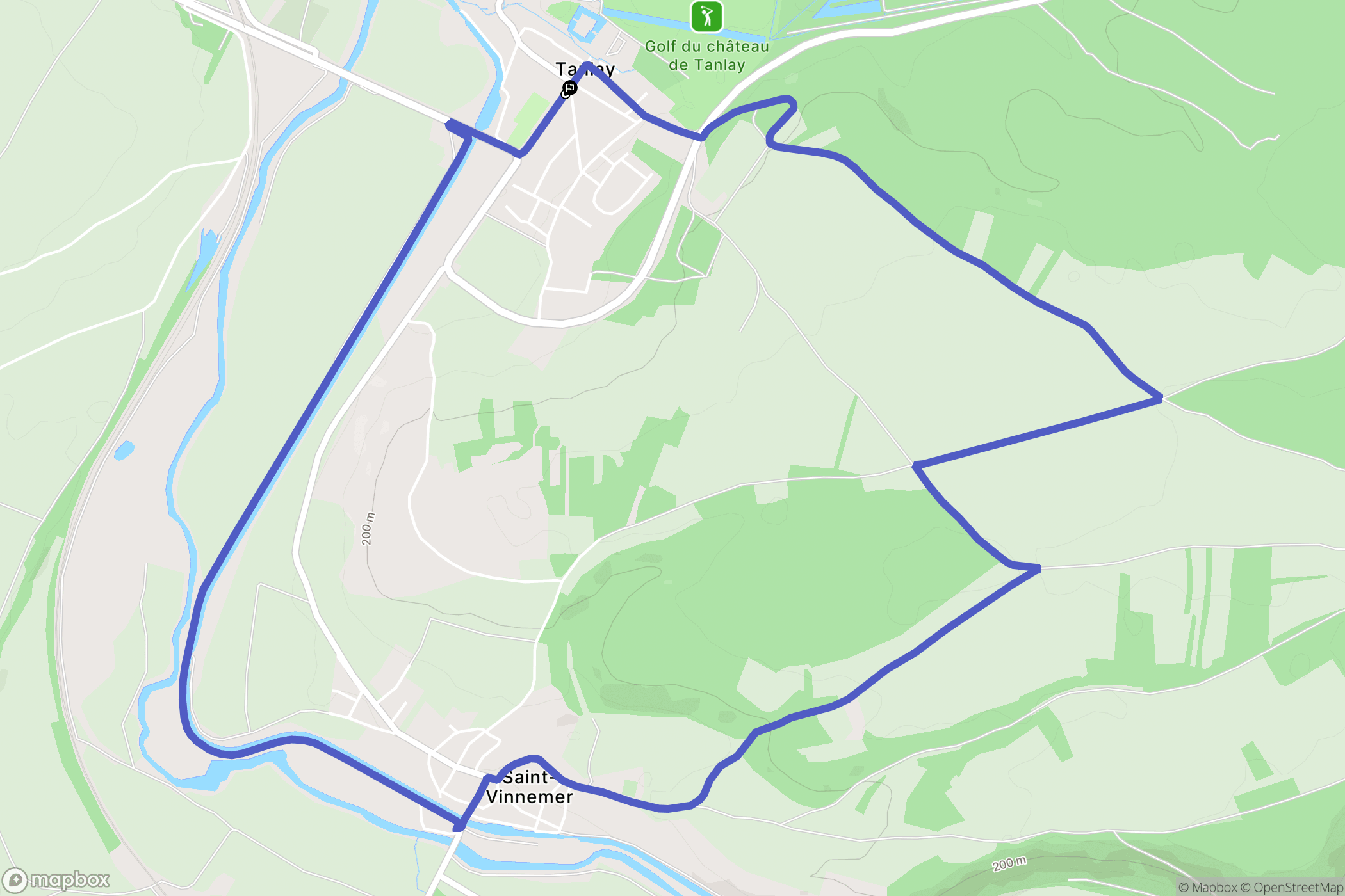 Tanlay : carte du parcours de randonnée - France