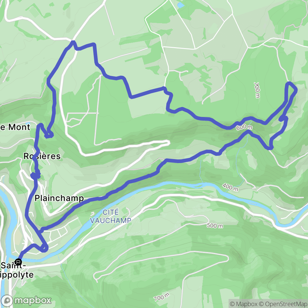 Saint-Hippolyte : carte du parcours de randonnée - France
