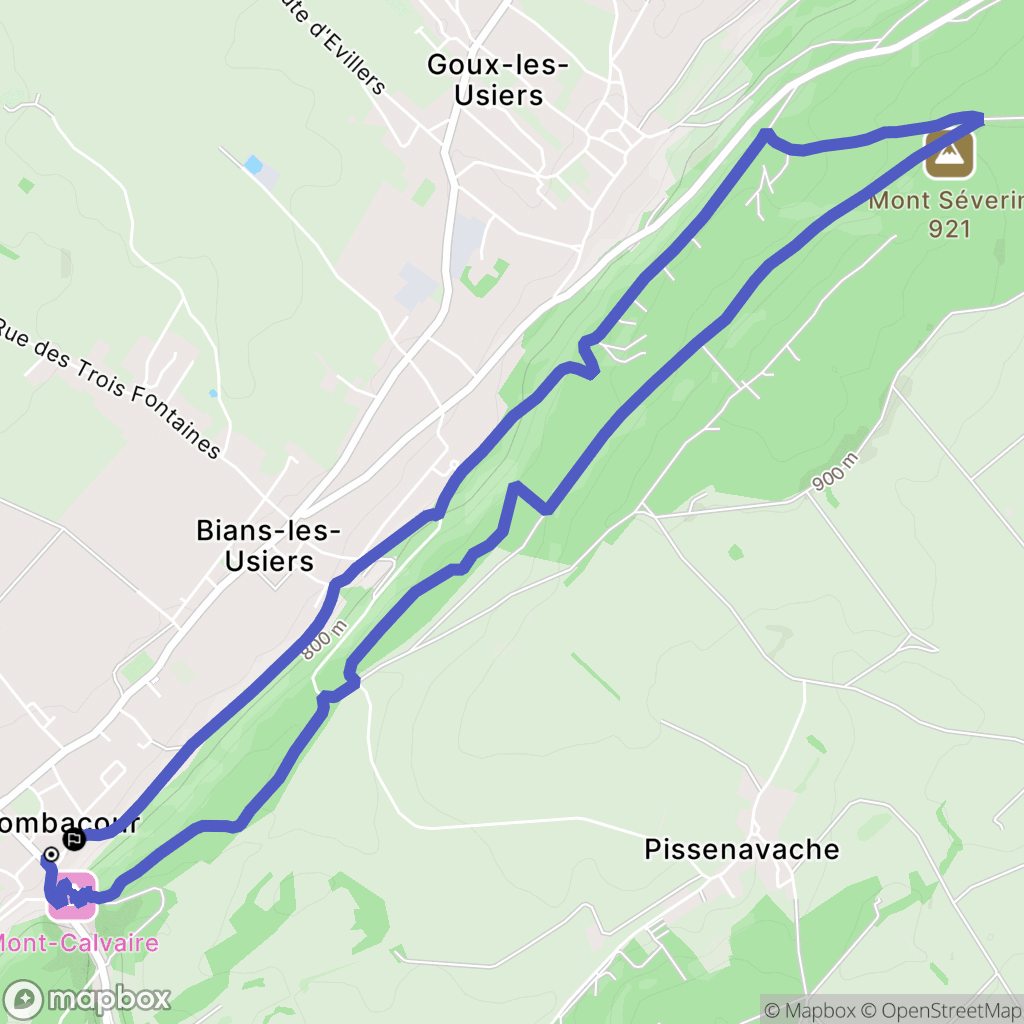 Sombacour : carte du parcours de randonnée - France