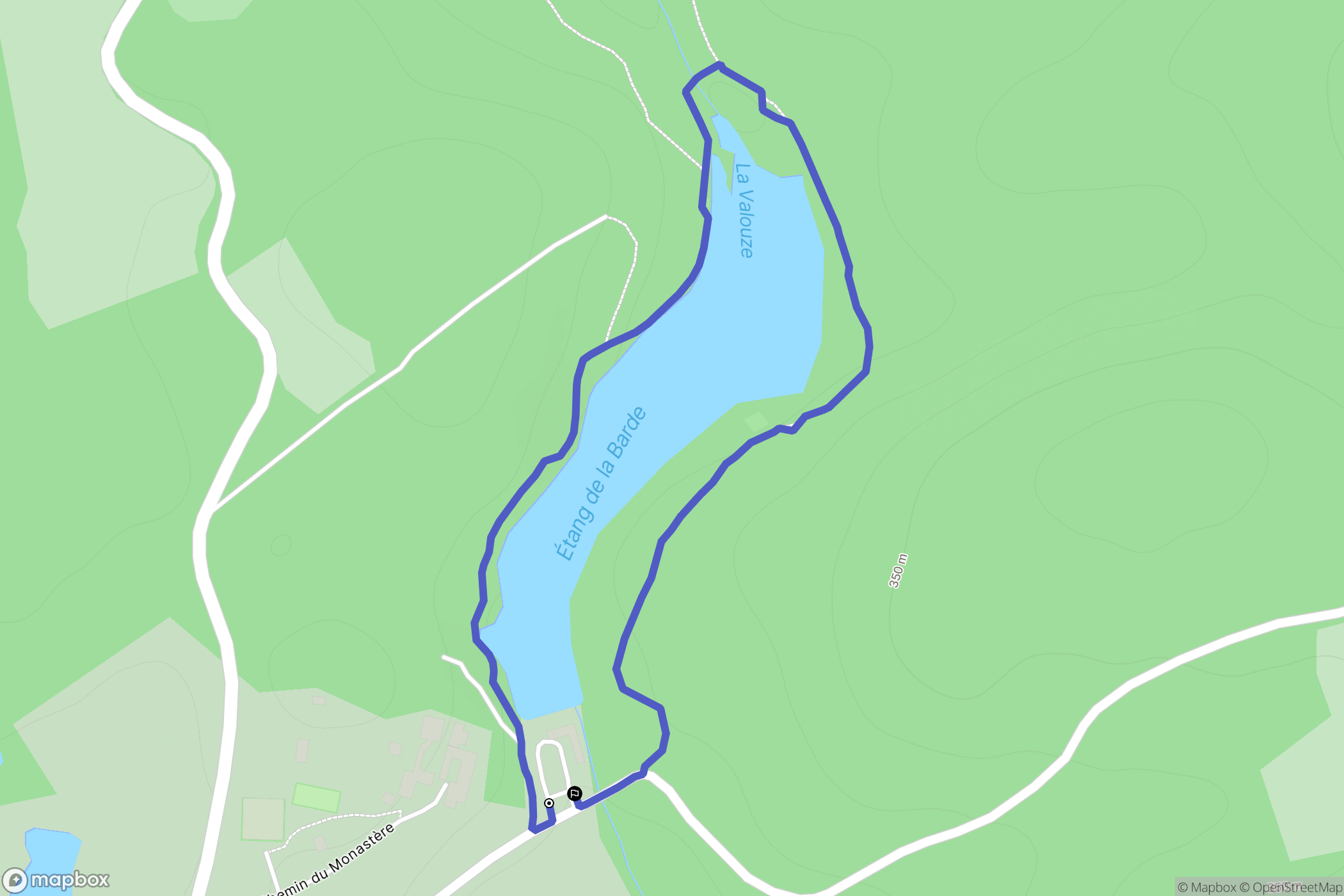 La Coquille : carte du parcours de randonnée - France