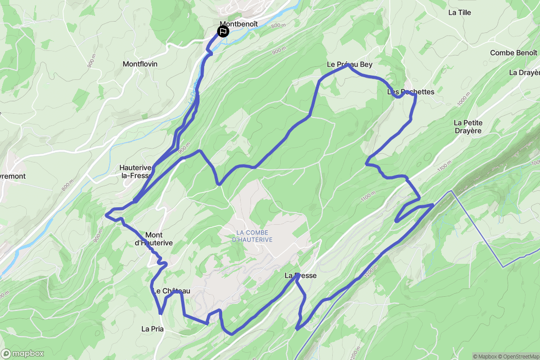 Montbenoît : carte du parcours de randonnée - France
