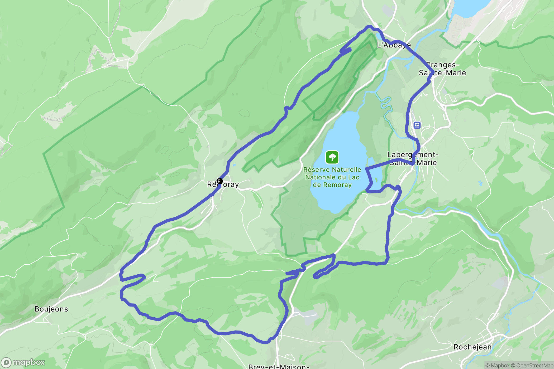 Remoray-Boujeons : carte du parcours de randonnée - France