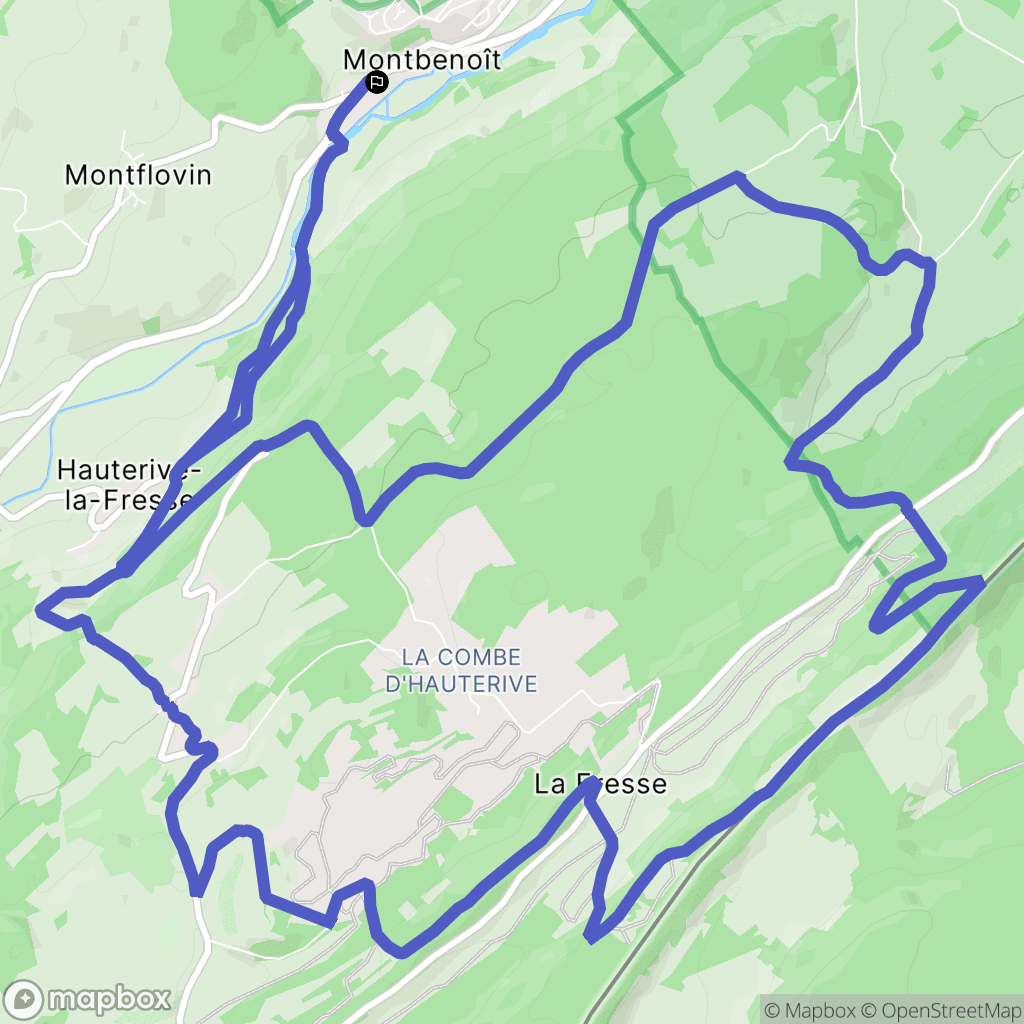 Montbenoît : carte du parcours de randonnée - France
