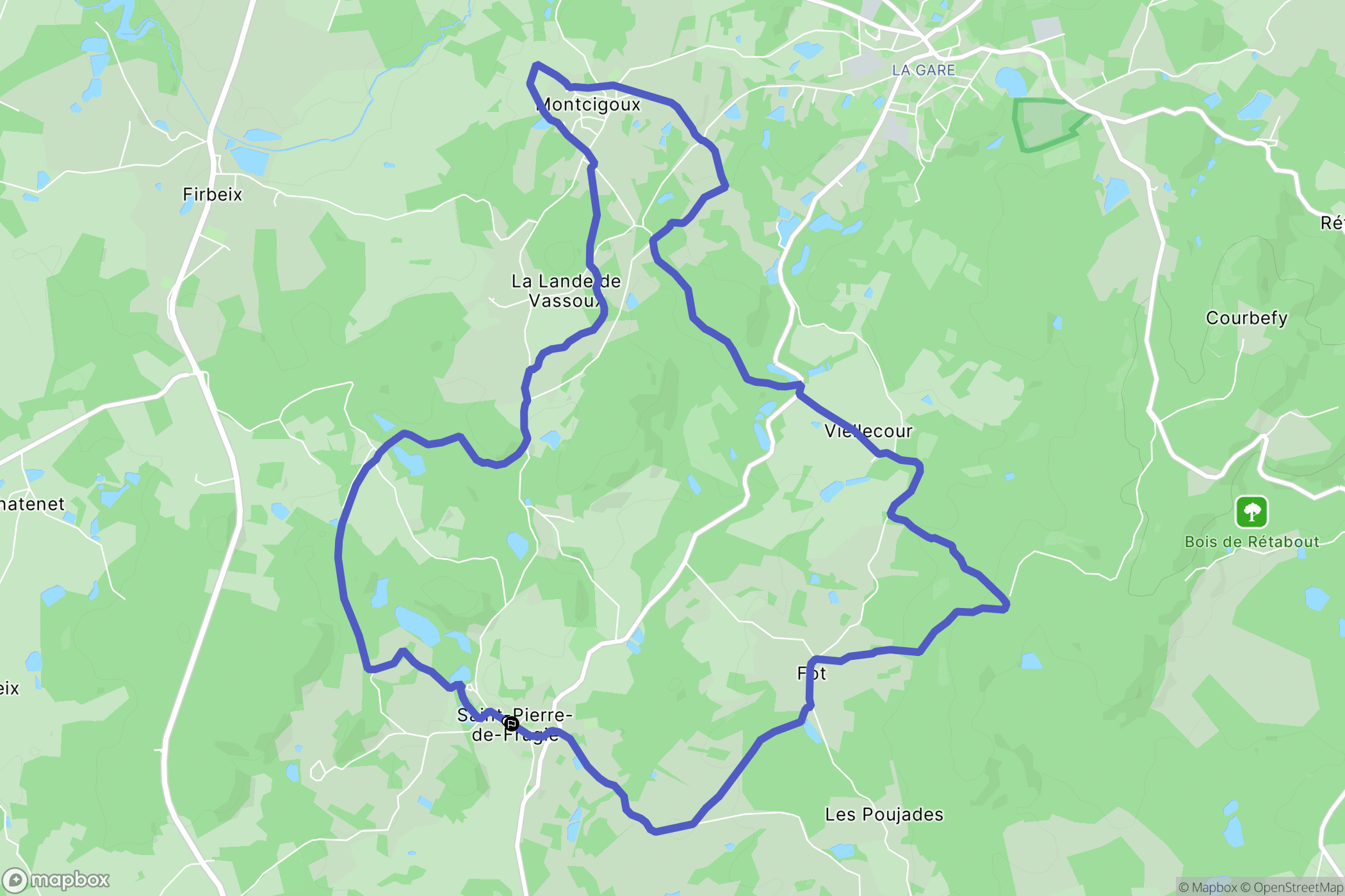 Saint-Pierre-de-Frugie : carte du parcours de randonnée - France