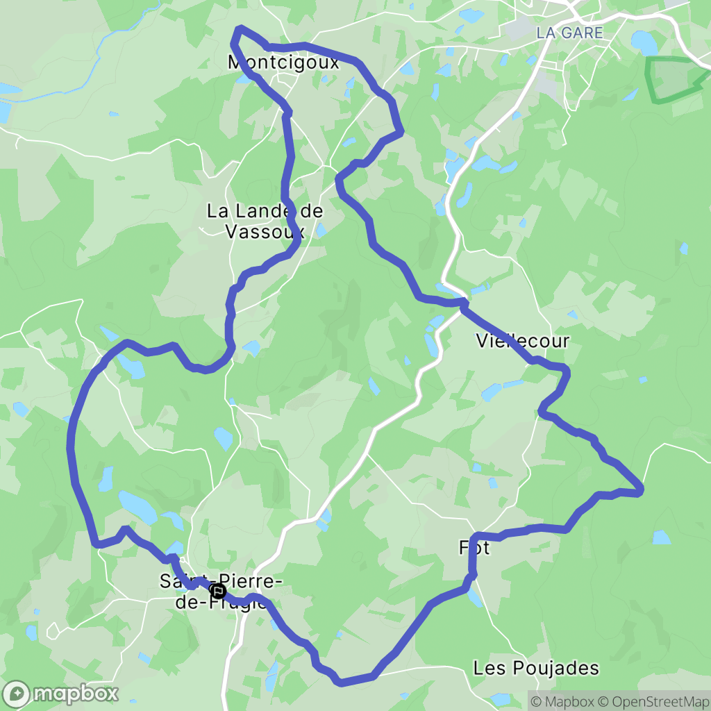 Saint-Pierre-de-Frugie : carte du parcours de randonnée - France