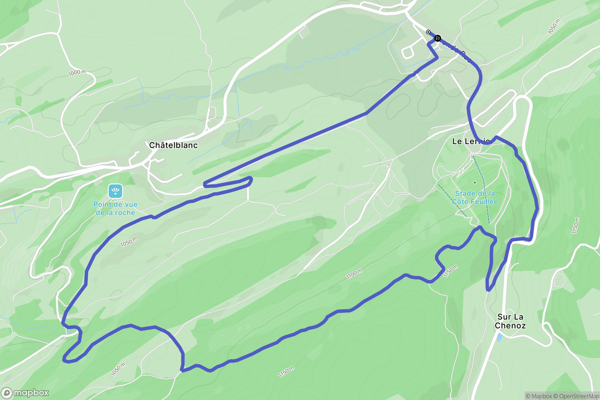 Chaux-Neuve : carte du parcours de randonnée - France