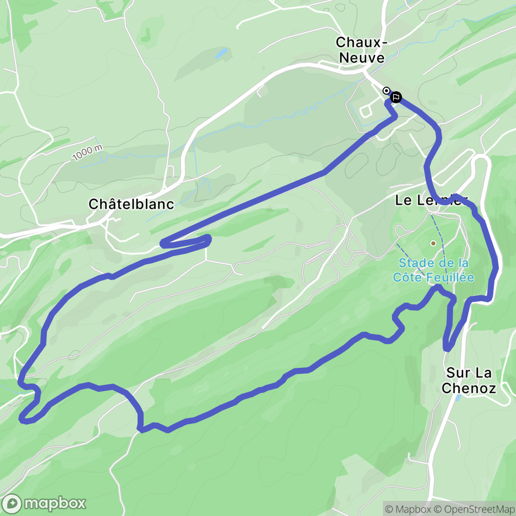 Chaux-Neuve : carte du parcours de randonnée - France