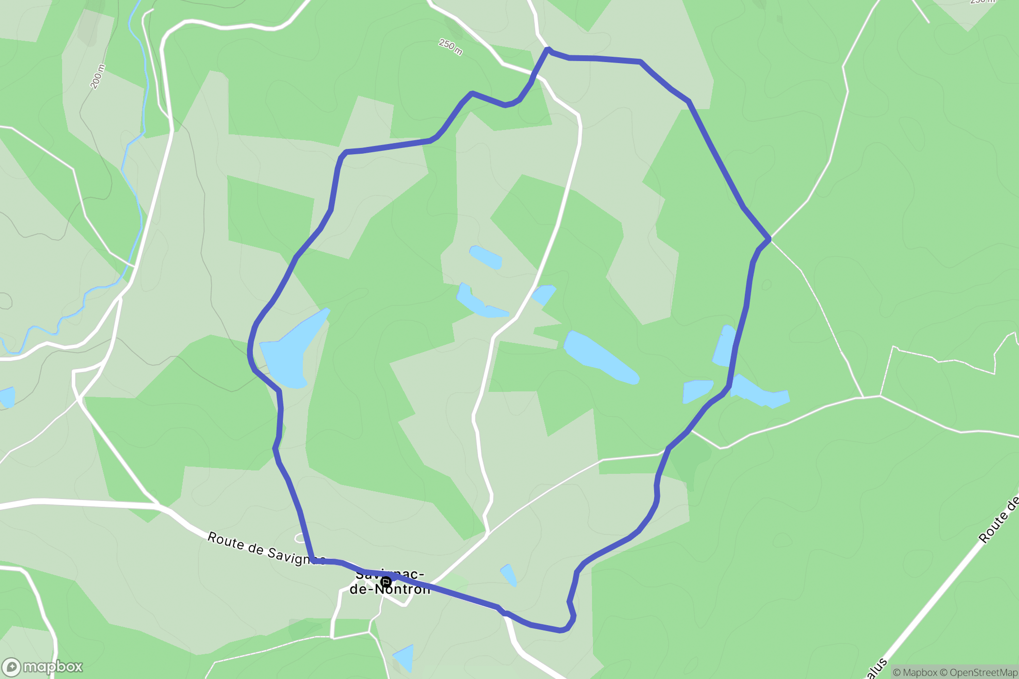 Savignac-de-Nontron : carte du parcours de randonnée - France