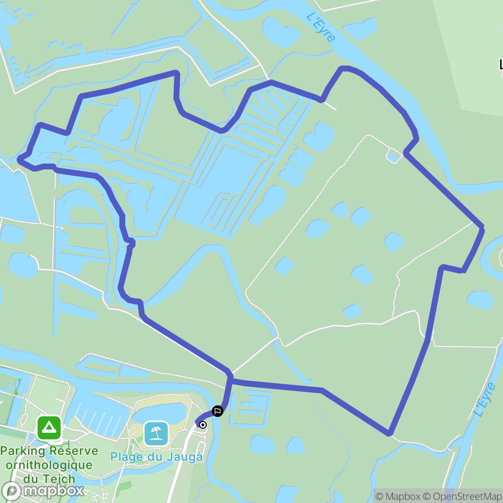 Le Teich : carte du parcours de randonnée - France