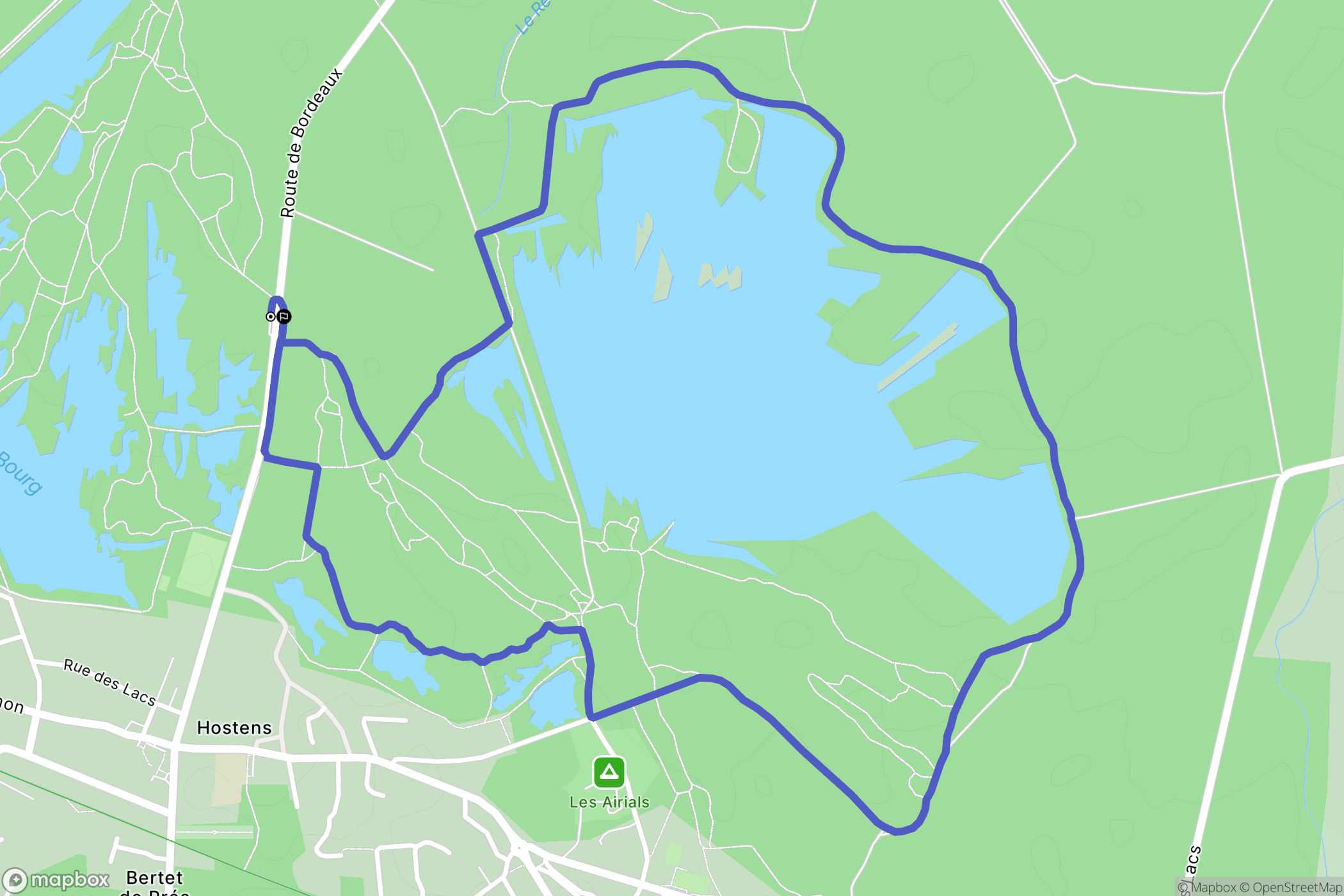 Hostens : carte du parcours de randonnée - France