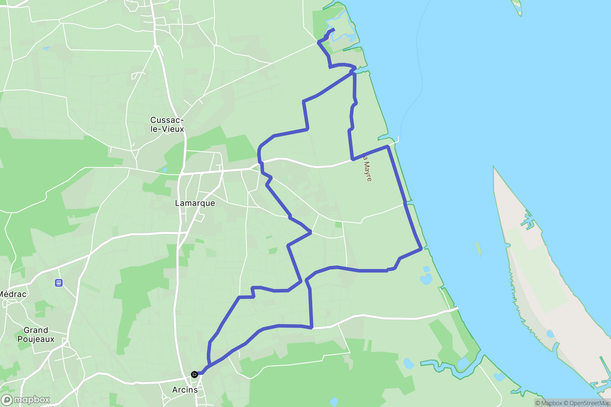 Arcins : carte du parcours de randonnée - France