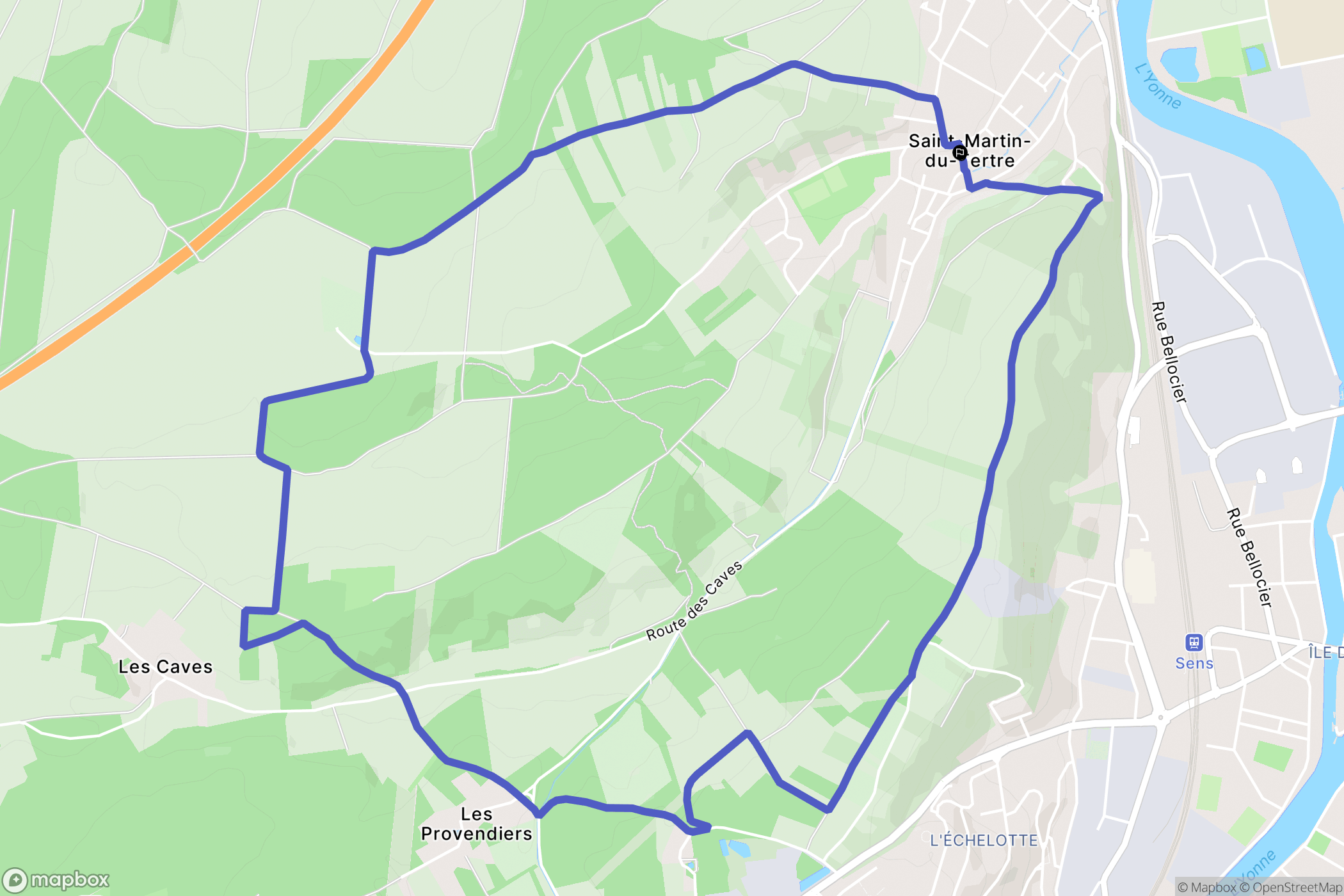 Saint-Martin-du-Tertre : carte du parcours de randonnée - France