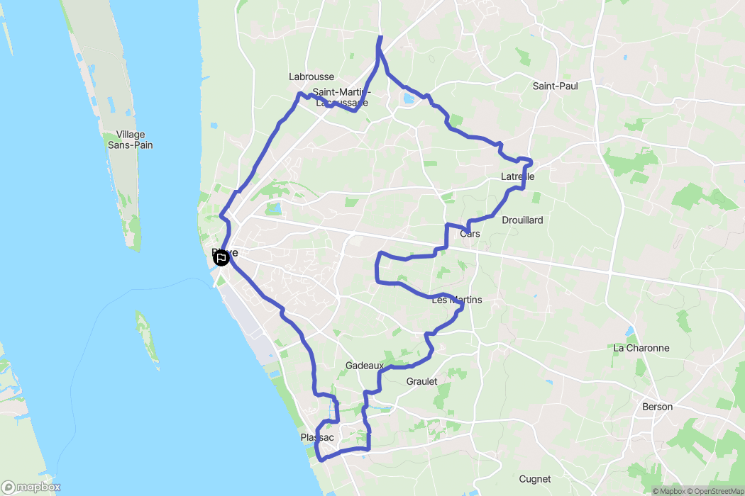 Blaye : carte du parcours de randonnée - France
