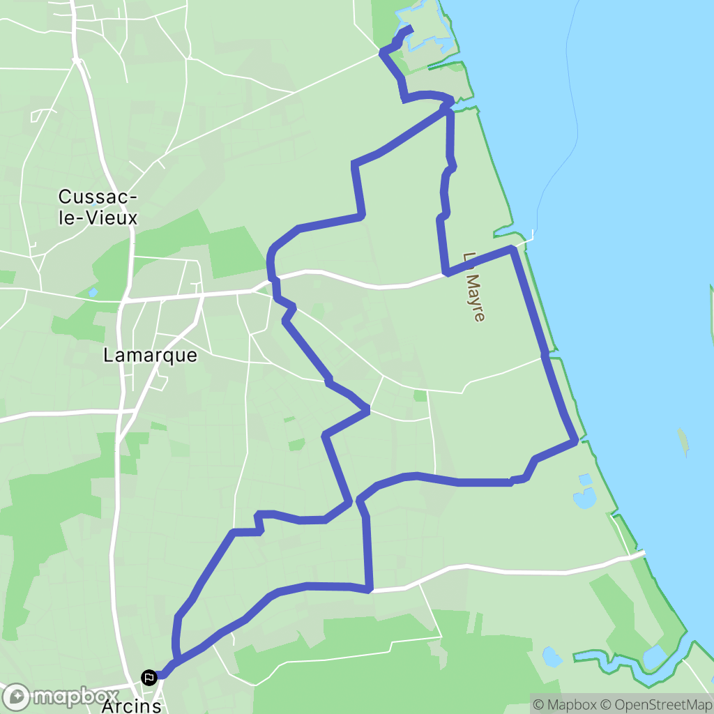 Arcins : carte du parcours de randonnée - France