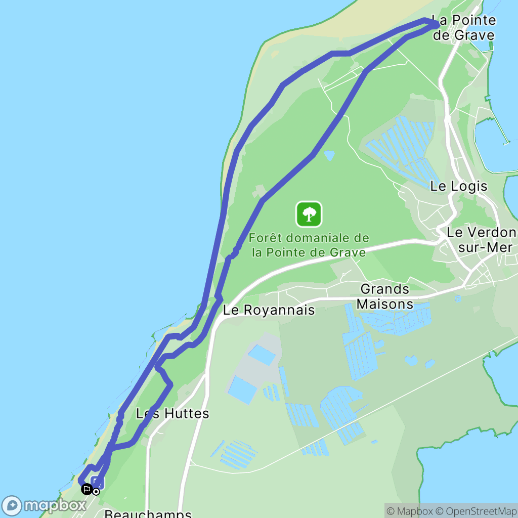 Soulac-sur-Mer : carte du parcours de randonnée - France