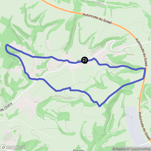 Chitry : carte du parcours de randonnée - France