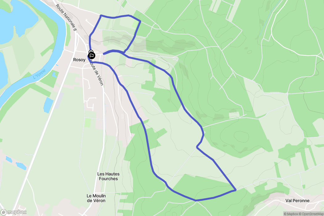 Rosoy : carte du parcours de randonnée - France