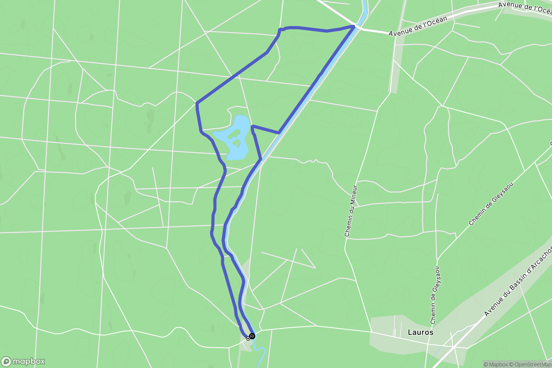 Le Porge : carte du parcours de randonnée - France