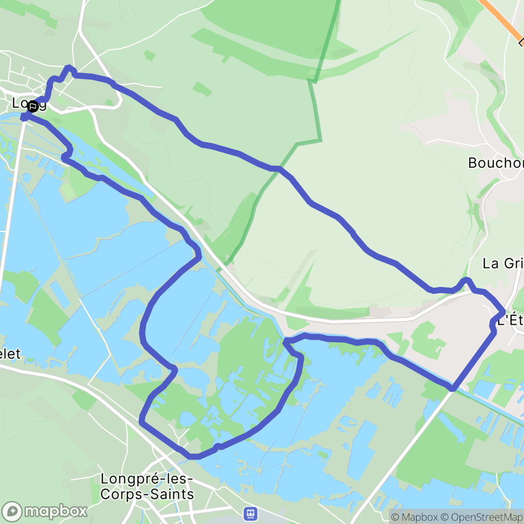 Long : carte du parcours de randonnée - France