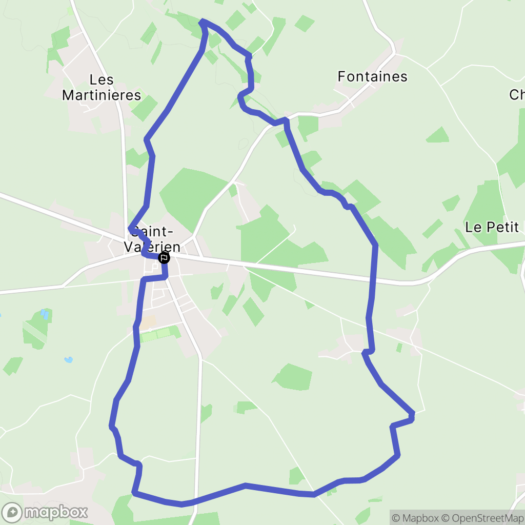 Saint-Valérien : carte du parcours de randonnée - France