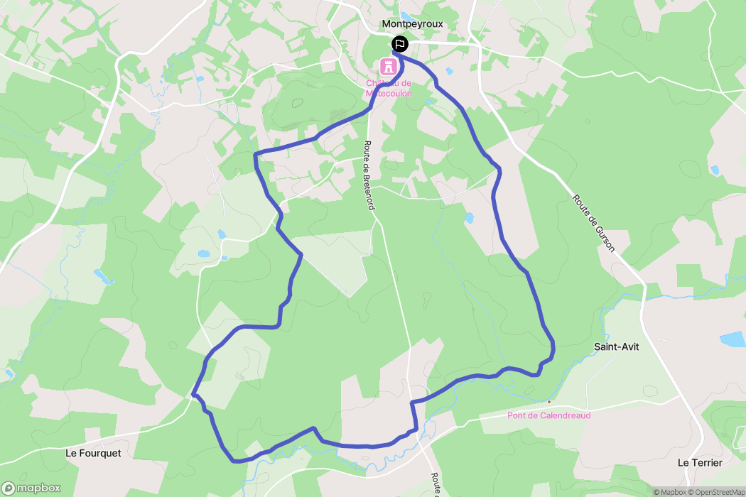 Montpeyroux : carte du parcours de randonnée - France