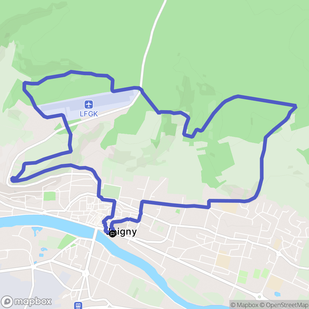 Joigny : carte du parcours de randonnée - France
