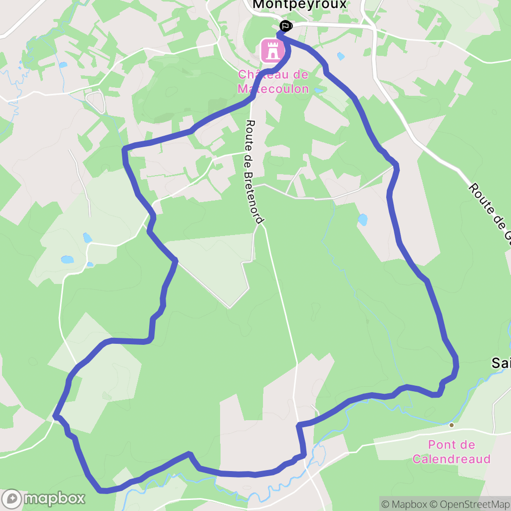 Montpeyroux : carte du parcours de randonnée - France