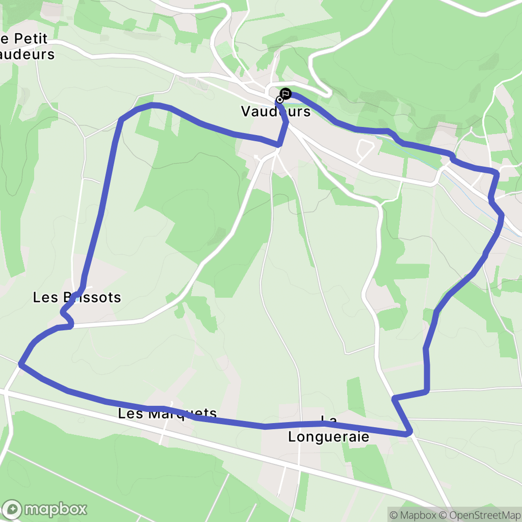 Vaudeurs : carte du parcours de randonnée - France