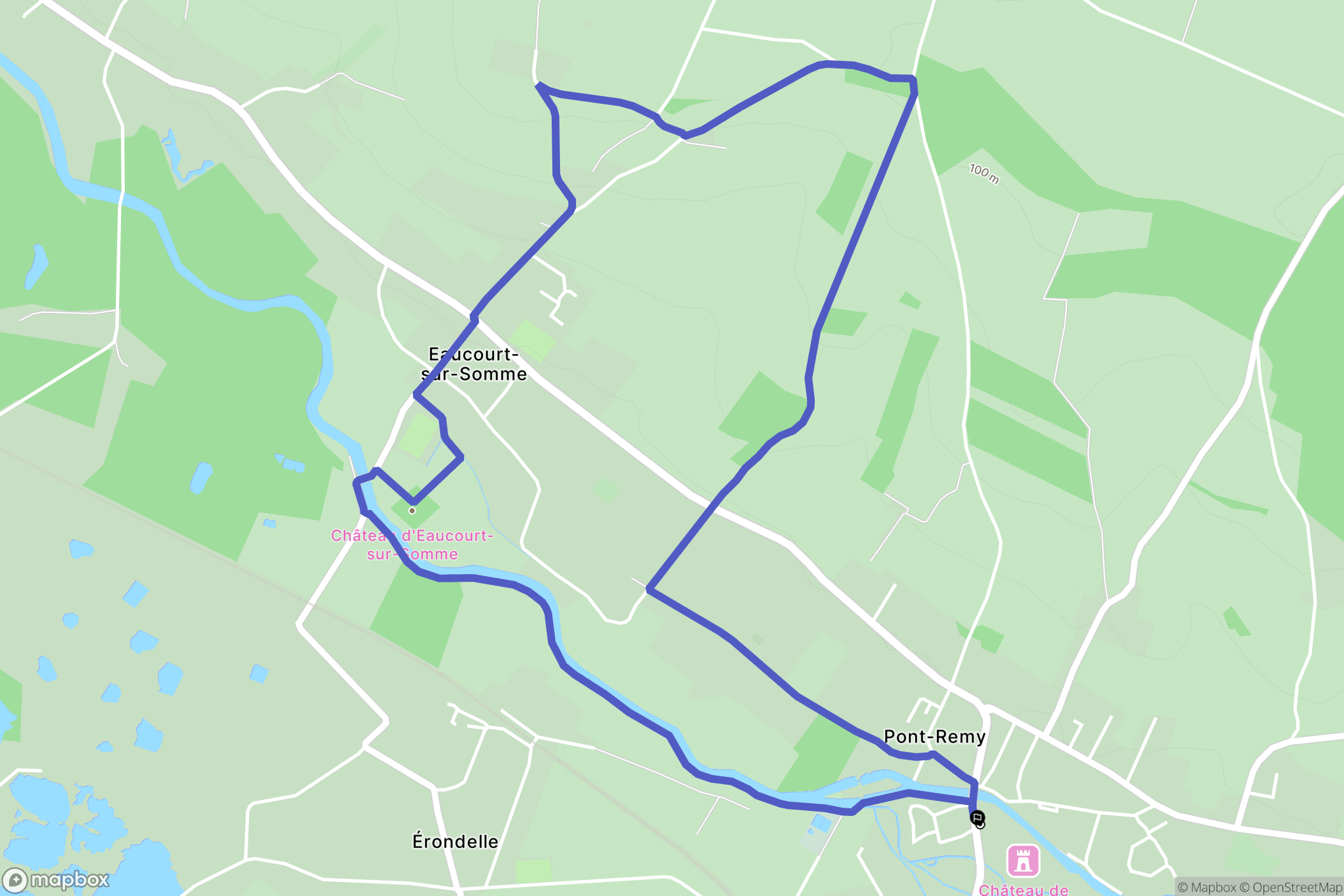 Pont-Remy : carte du parcours de randonnée - France