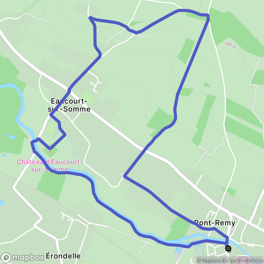 Pont-Remy : carte du parcours de randonnée - France