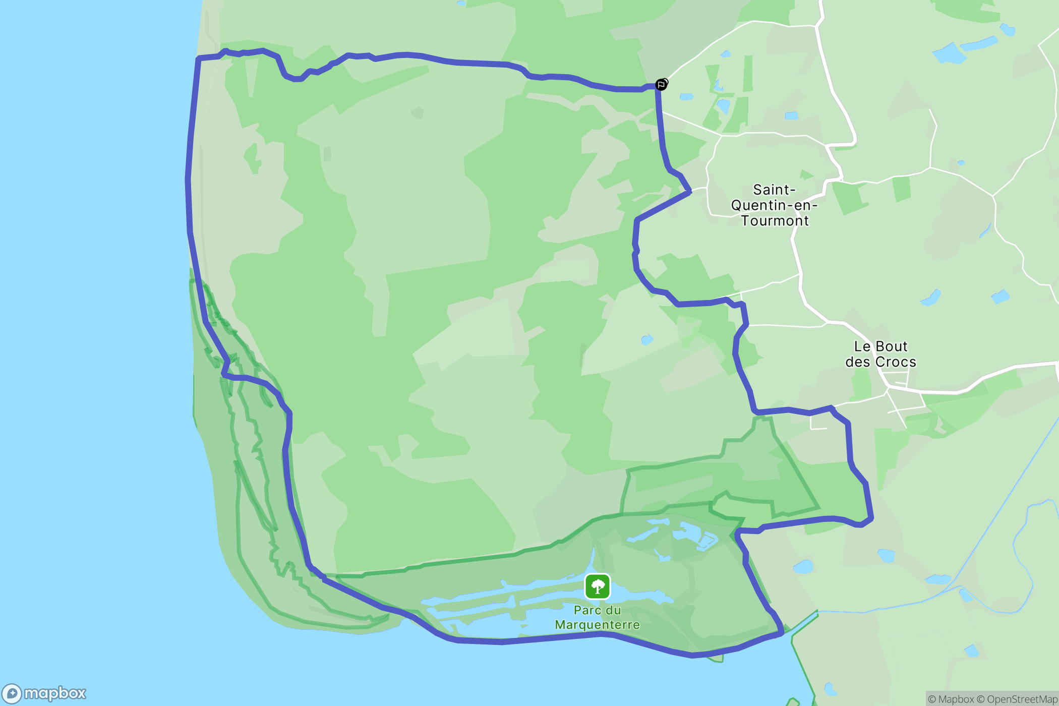 Saint-Quentin-en-Tourmont : carte du parcours de randonnée - France