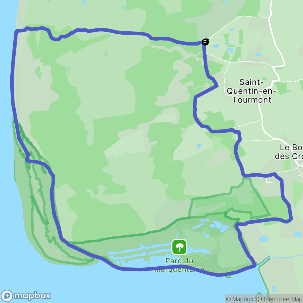 Saint-Quentin-en-Tourmont : carte du parcours de randonnée - France