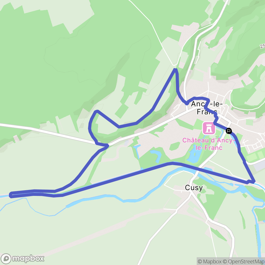 Ancy-le-Franc : carte du parcours de randonnée - France
