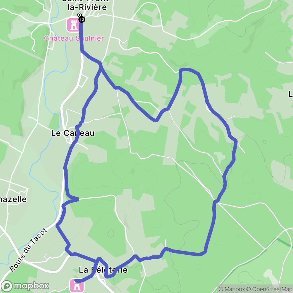 Saint-Front-la-Rivière : carte du parcours de randonnée - France
