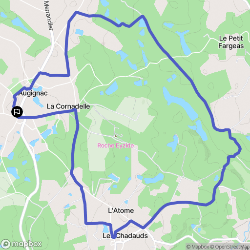 Augignac : carte du parcours de randonnée - France
