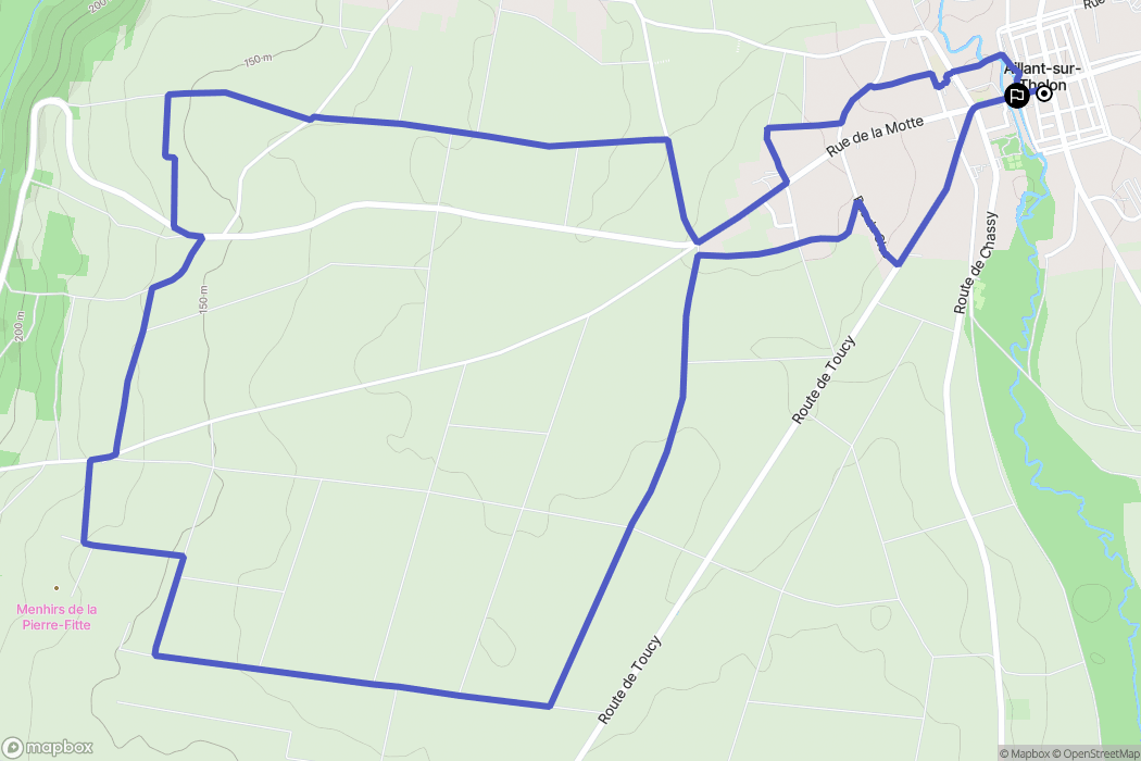 Montholon : carte du parcours de randonnée - France