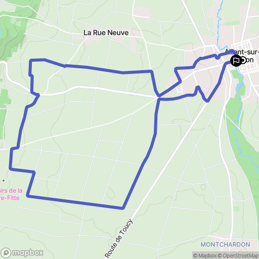 Montholon : carte du parcours de randonnée - France