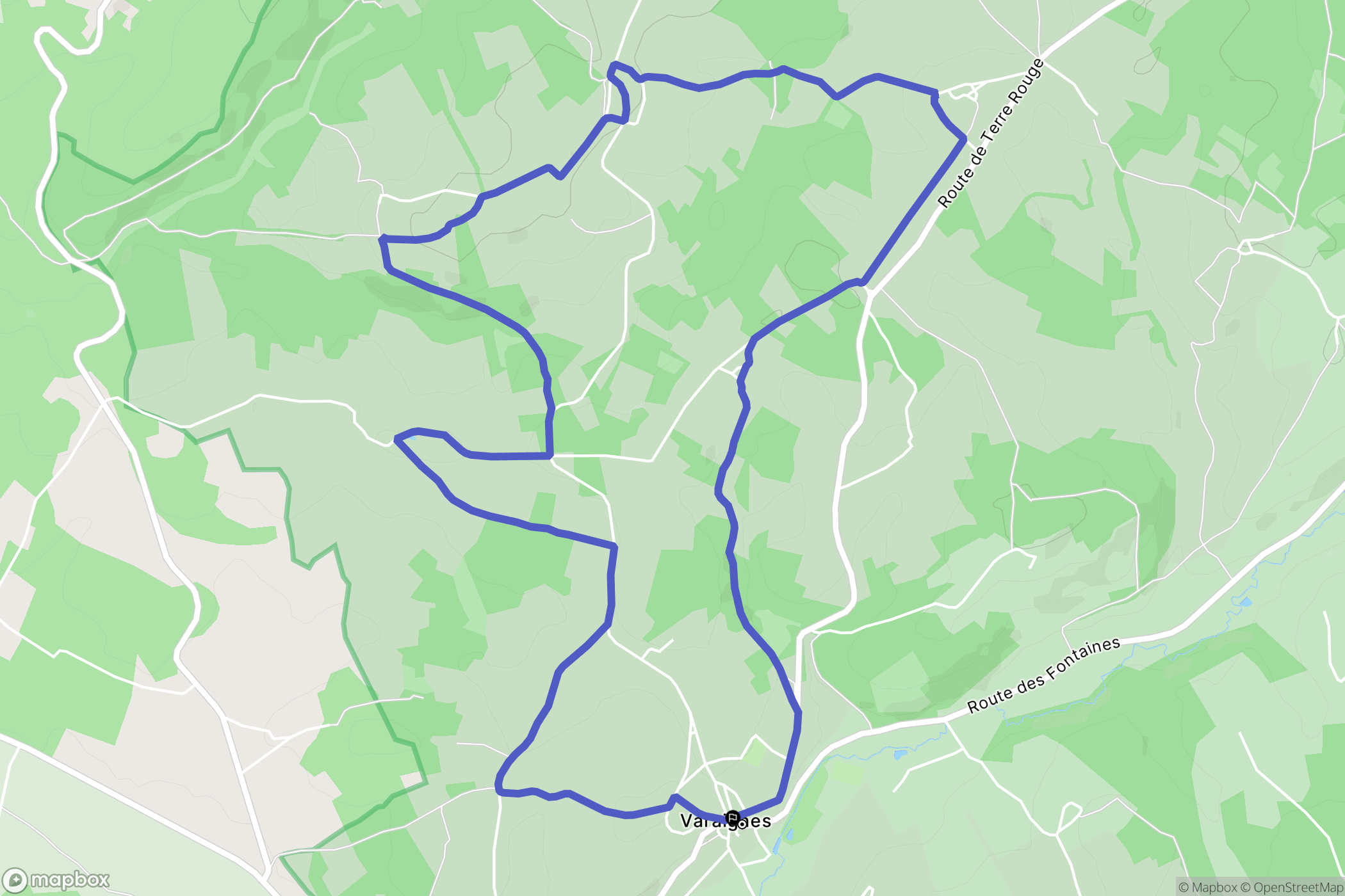Varaignes : carte du parcours de randonnée - France